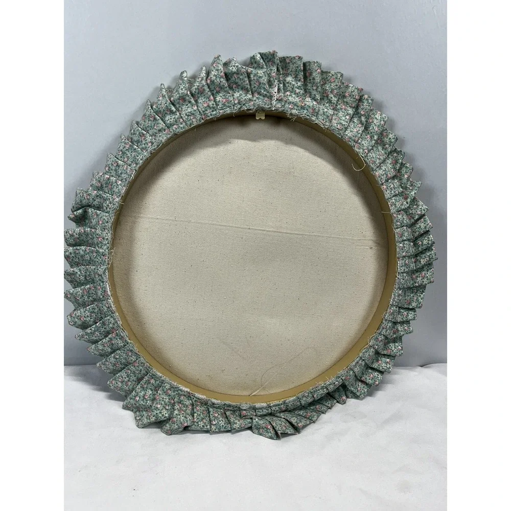 Vintage Circle Hoop Wall Art Needlework Birds Kitschy Nursery Decor 80's VGUC